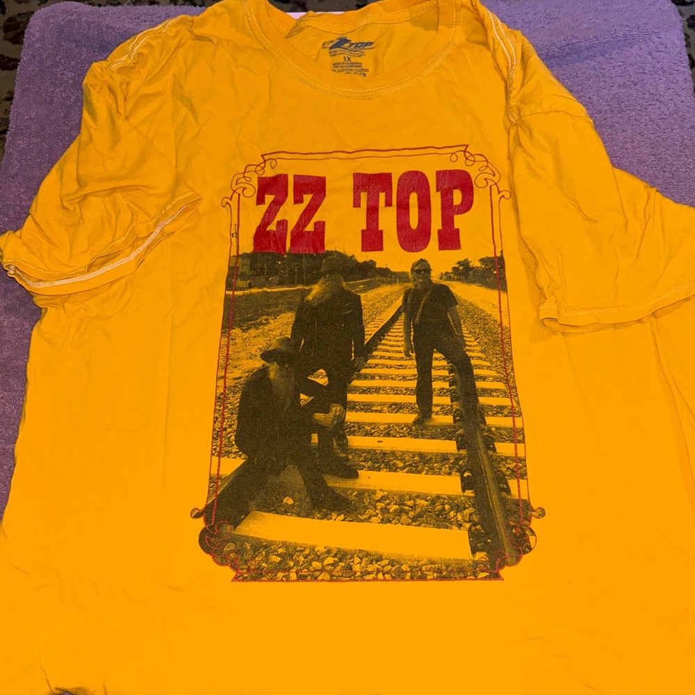 Bright Yellow ZZTOP womens Short Sleeve Tees